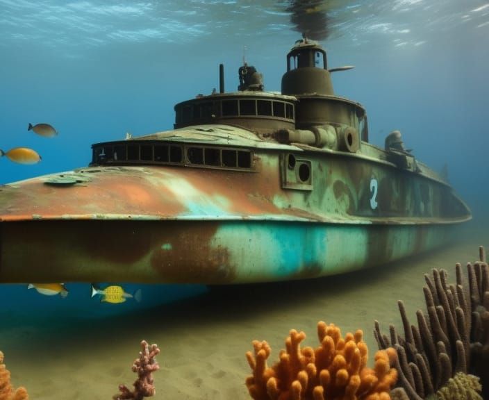 Sunken WWII submarine