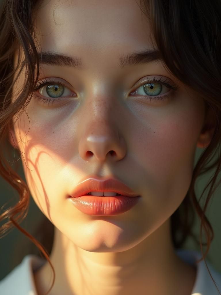 Ultra detailed and ultra realistic mid-shot portrait of a wo...