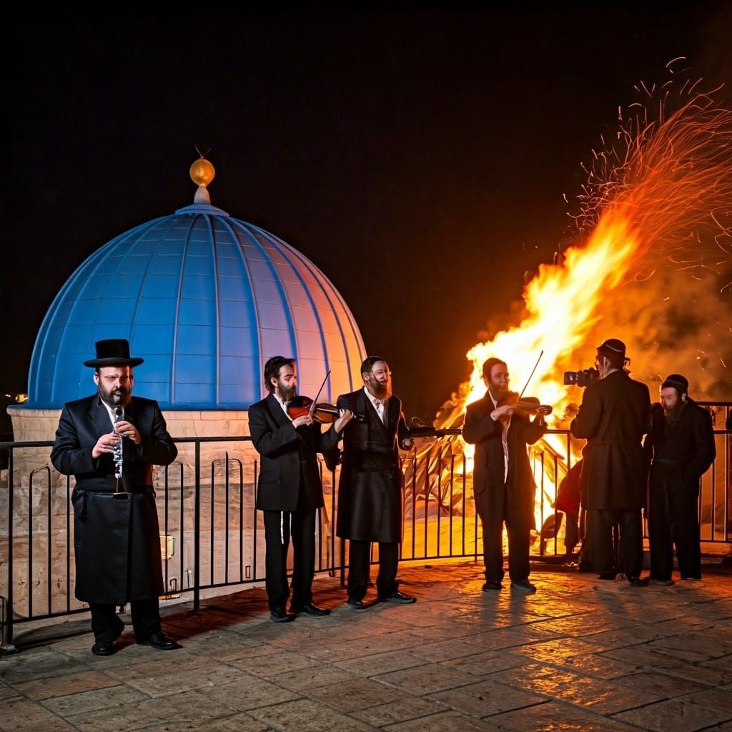 Festive Celebration Near Meron Tomb, Professional Photograph...