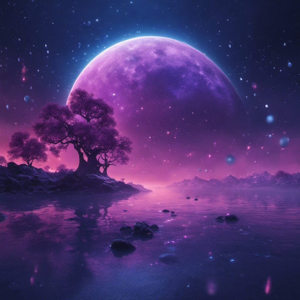 Starry Night Sky Vbluepurple