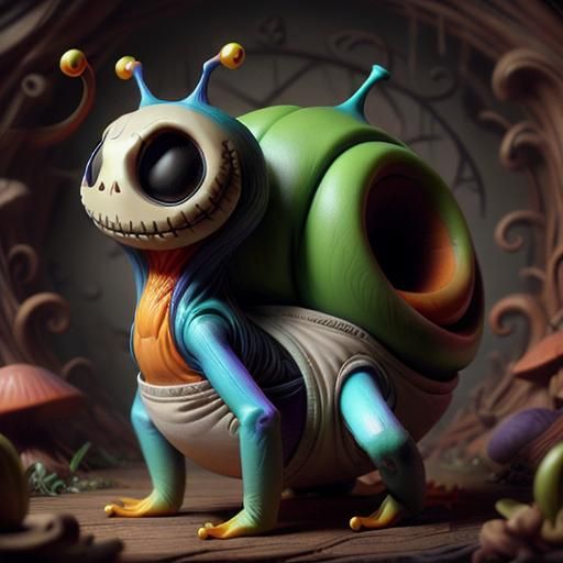 <lora:JackSnailington SD15:1.0> a jack skellington frog hybrid