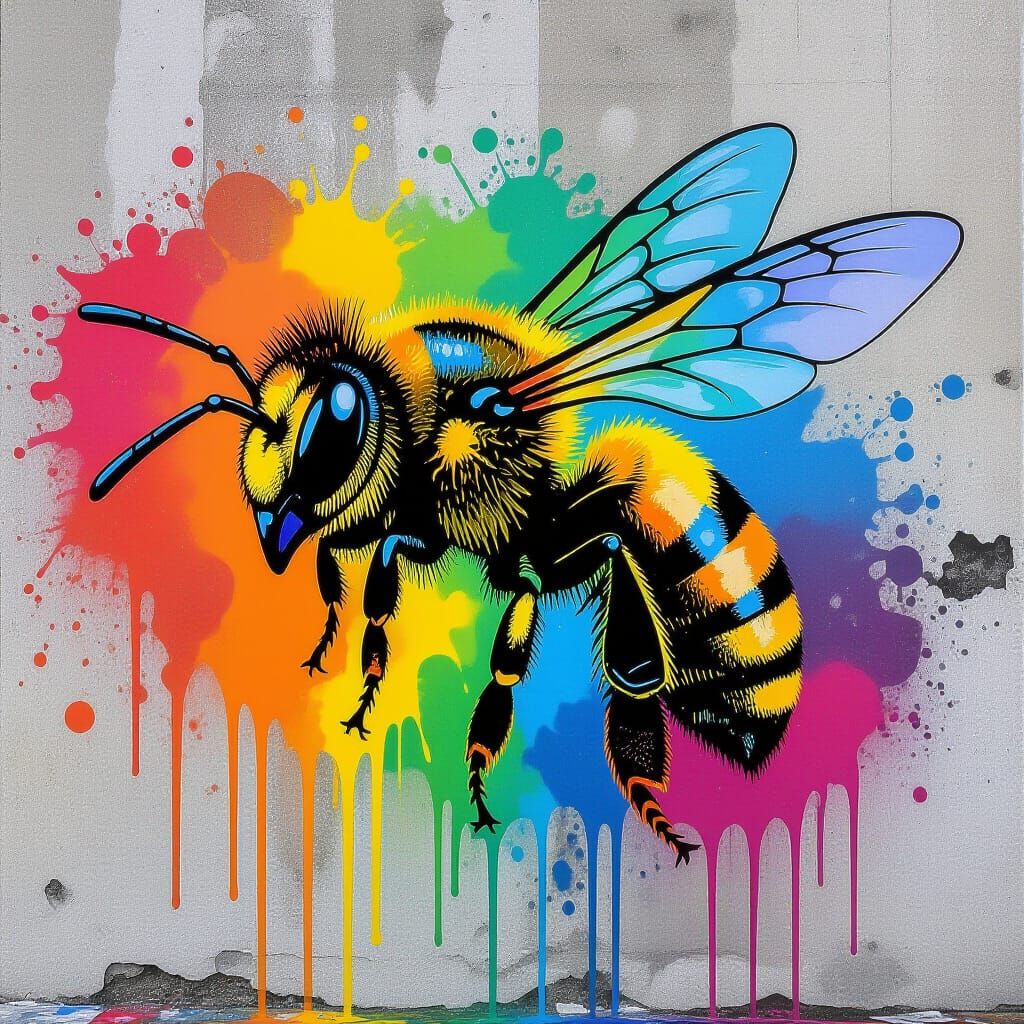 Green Smoking Ant in Graffiti Street Art Style