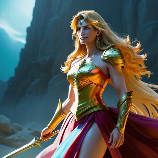 Julia Roberts as Shera Cinematic film still, shot on v-rapto...