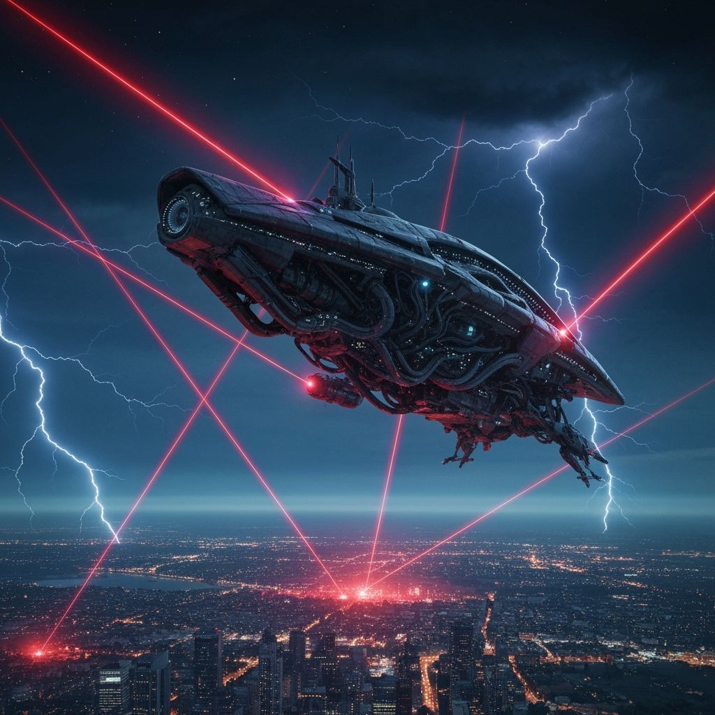 alien probe attacking earth