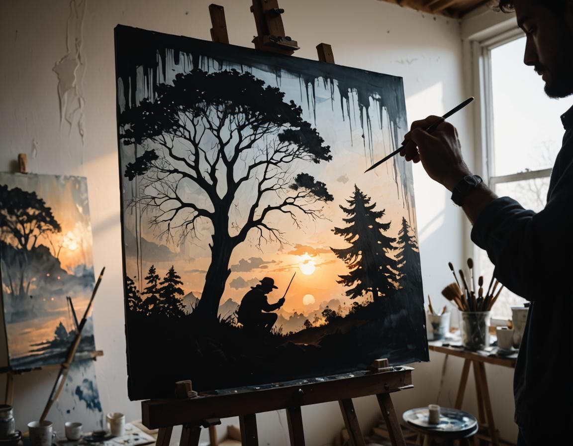 painting a silhouette  by @Rion November