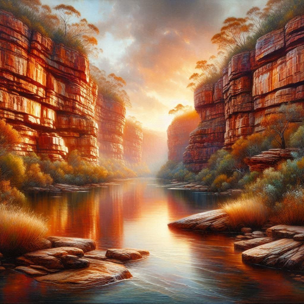 Hancock Gorge - Karijini National Park - Oil on Linen