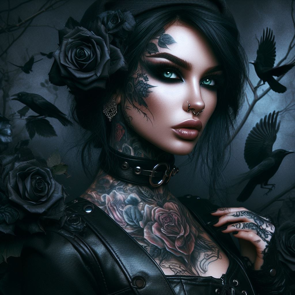 Femme Gothic Tatoué