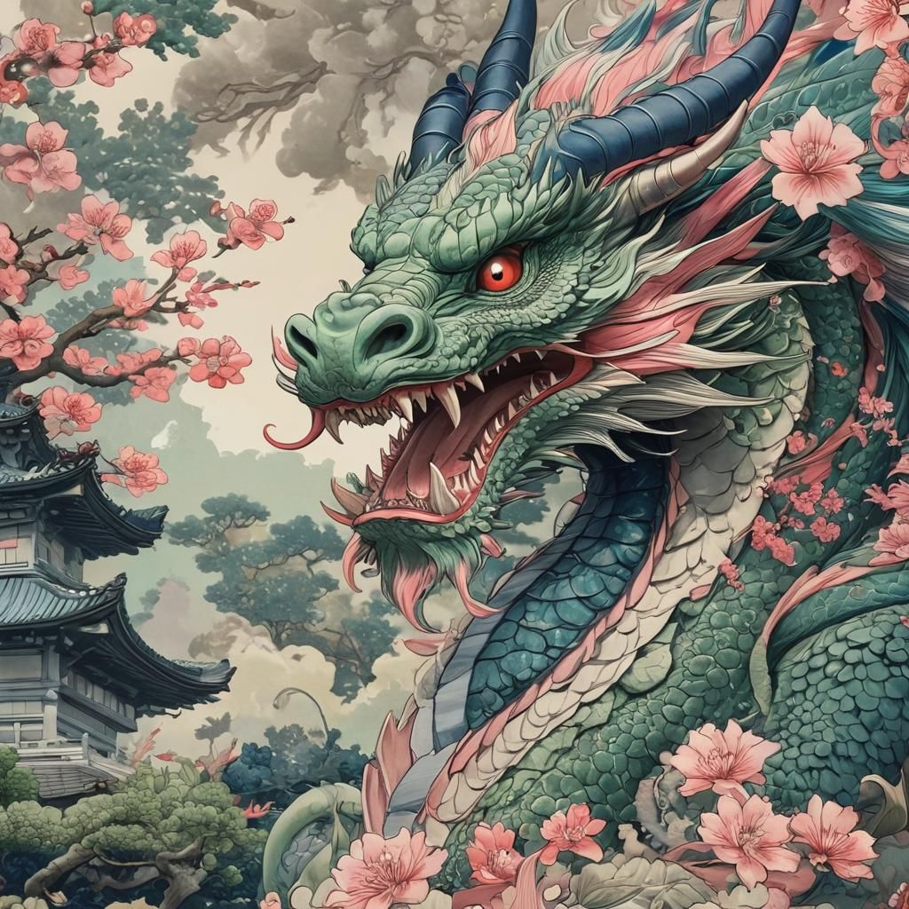 Japanese dragon  by @DeeB