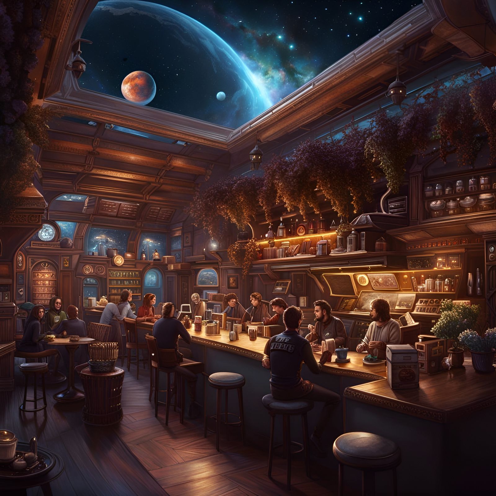 Comfy Coffee Shop in Space 