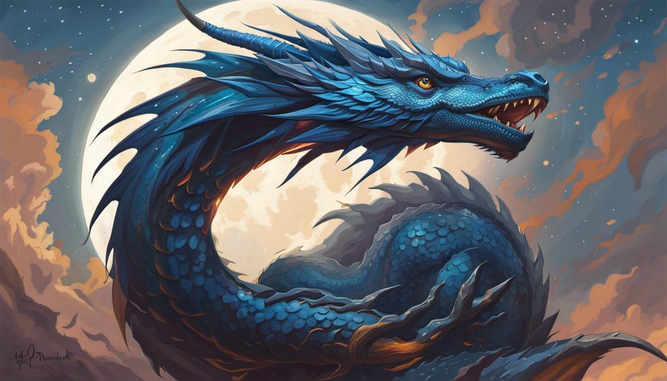 Blue Dragon - AI Generated Artwork - NightCafe Creator