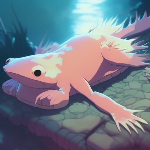 anime chibi baby axolotl dragon, DigiToonz, Pokémon | Stable Diffusion