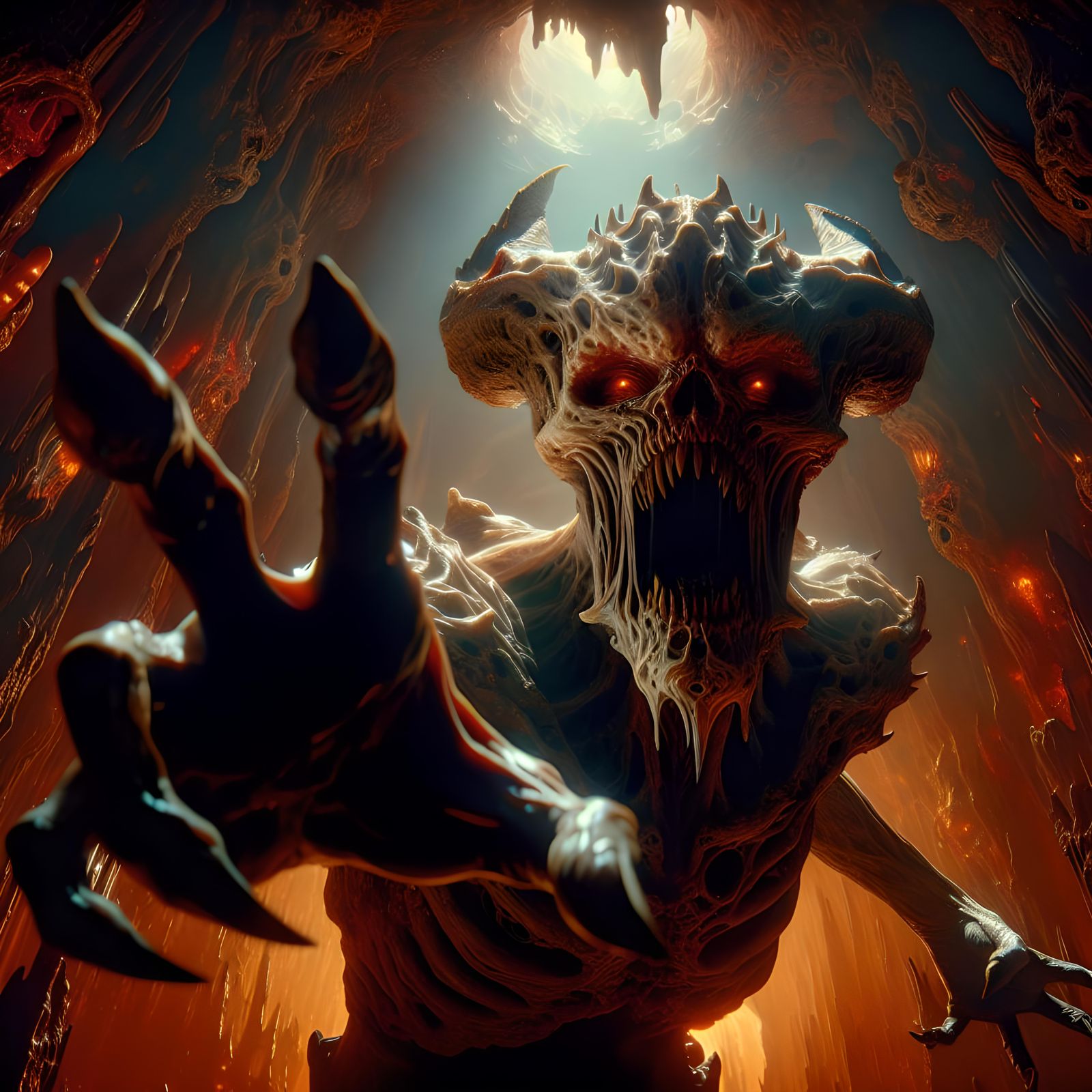 An eerie encounter with an eldritch creature   by @Revenant_