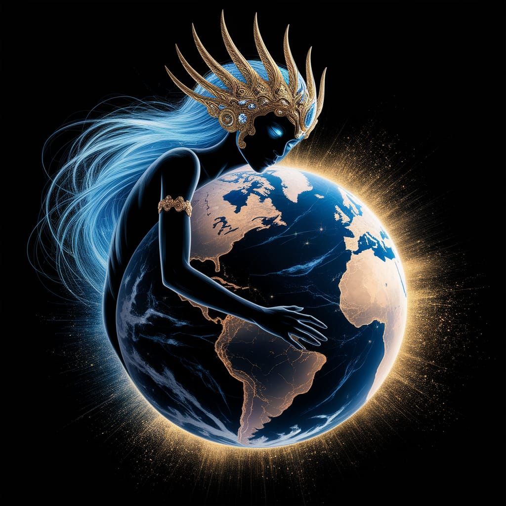 Gaia embracing earth  by @Gokiburi