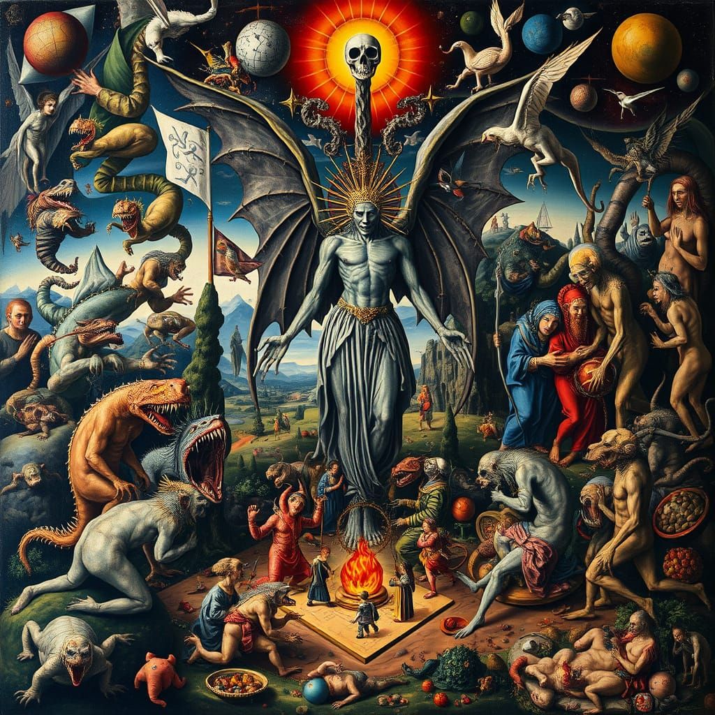 Hieronymus Bosch painting, title 'The One God'