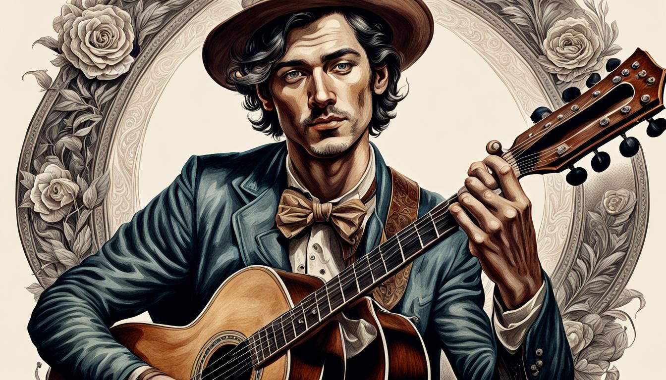 Vintage guitarist - AI Generated Artwork - NightCafe Creator