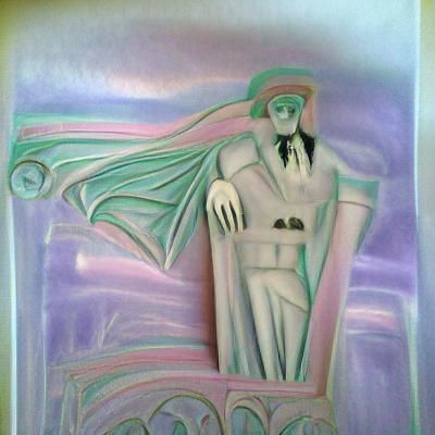 Pastel gothic Astral man art deco