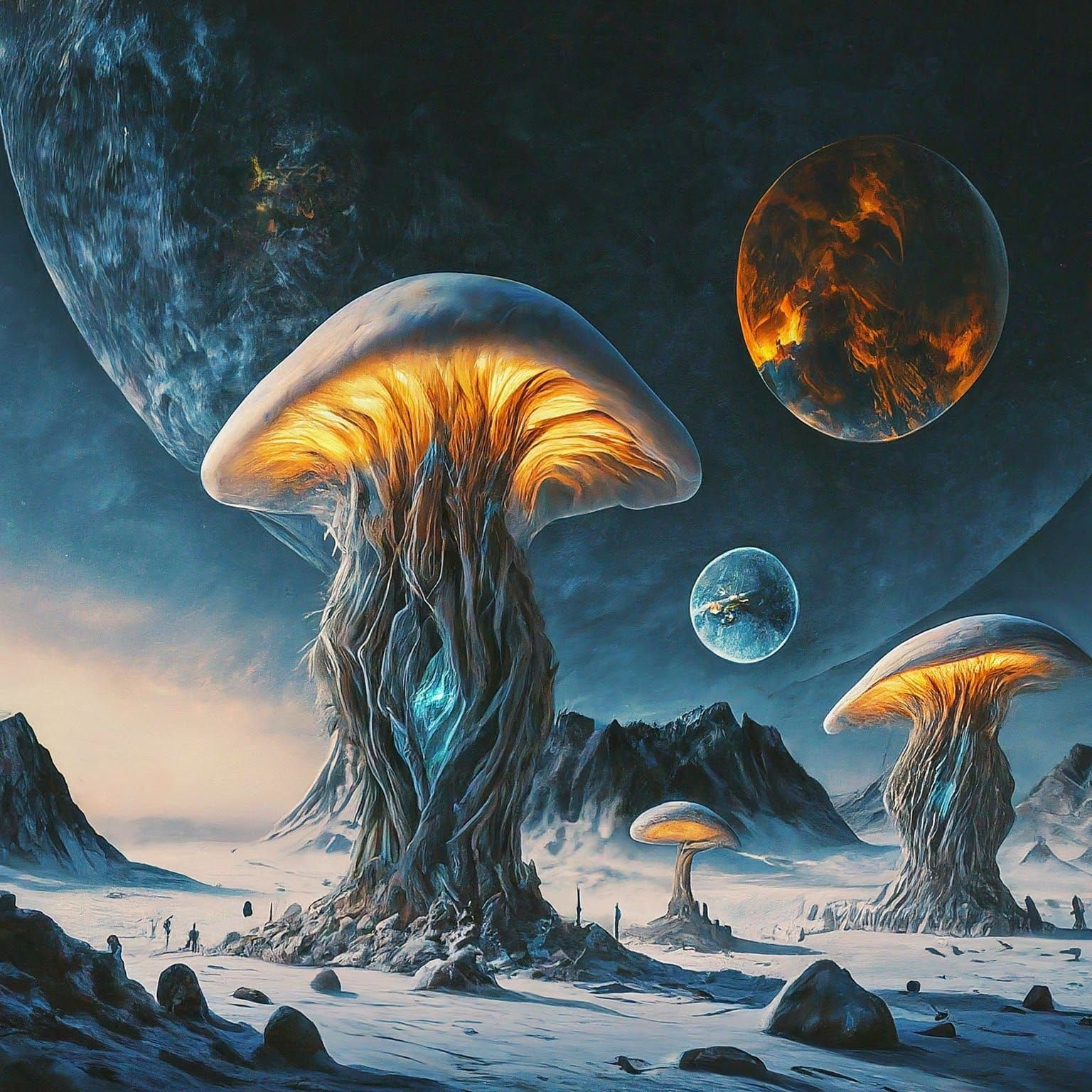 Mushrooms on a frozen planet