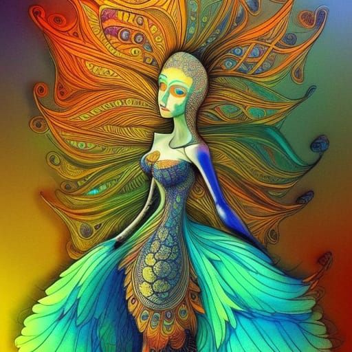 Peacock Humanoid - Ai Generated Artwork - Nightcafe Creator