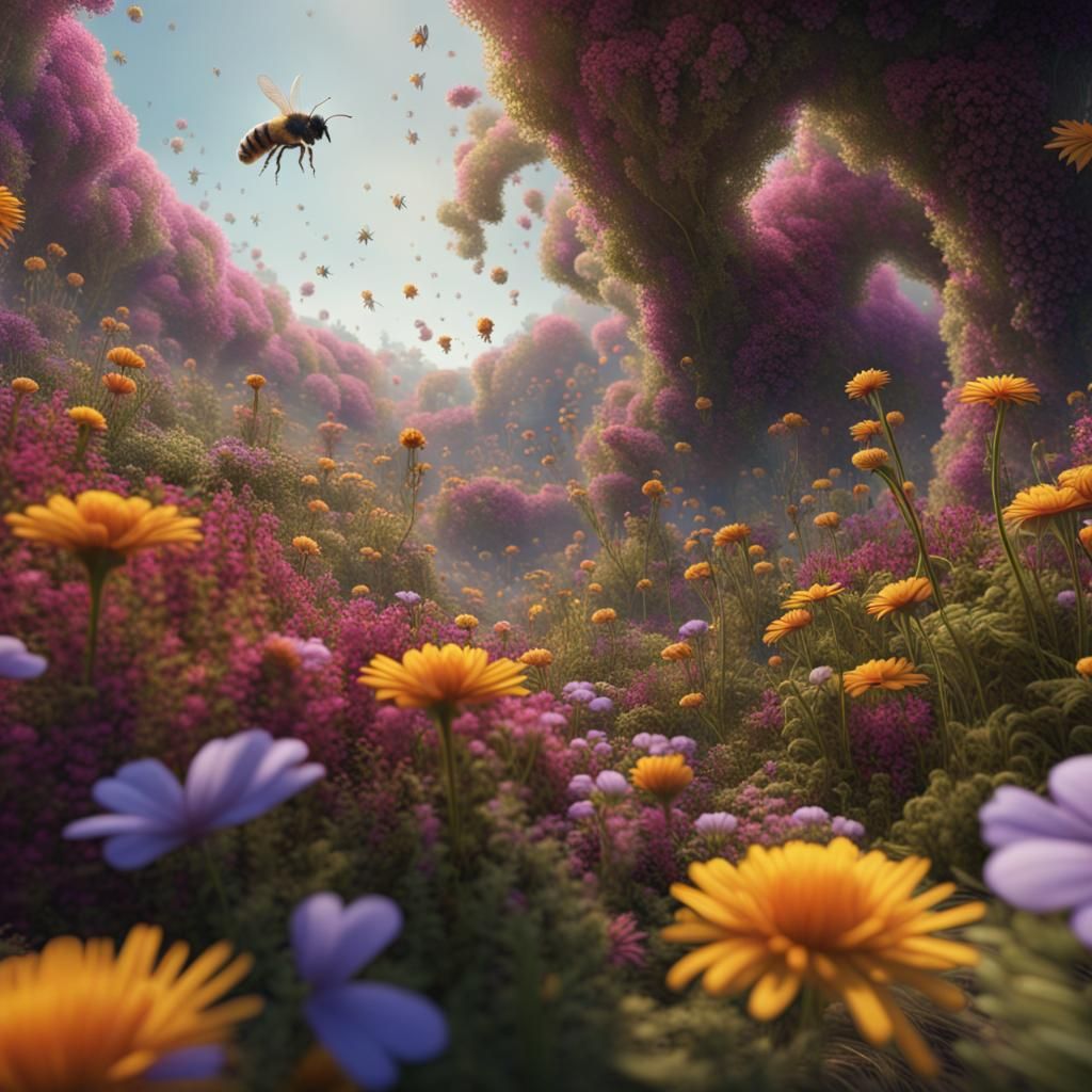 Bee's Perspective - AI Generated Artwork - NightCafe Creator