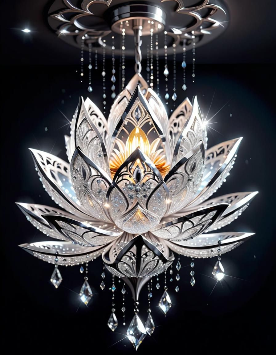 Crystal Diamond lotus shaped chandelier!   by @Hit moments