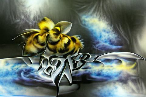 Bee two airbrush art - AI Generated Artwork - NightCafe Creator