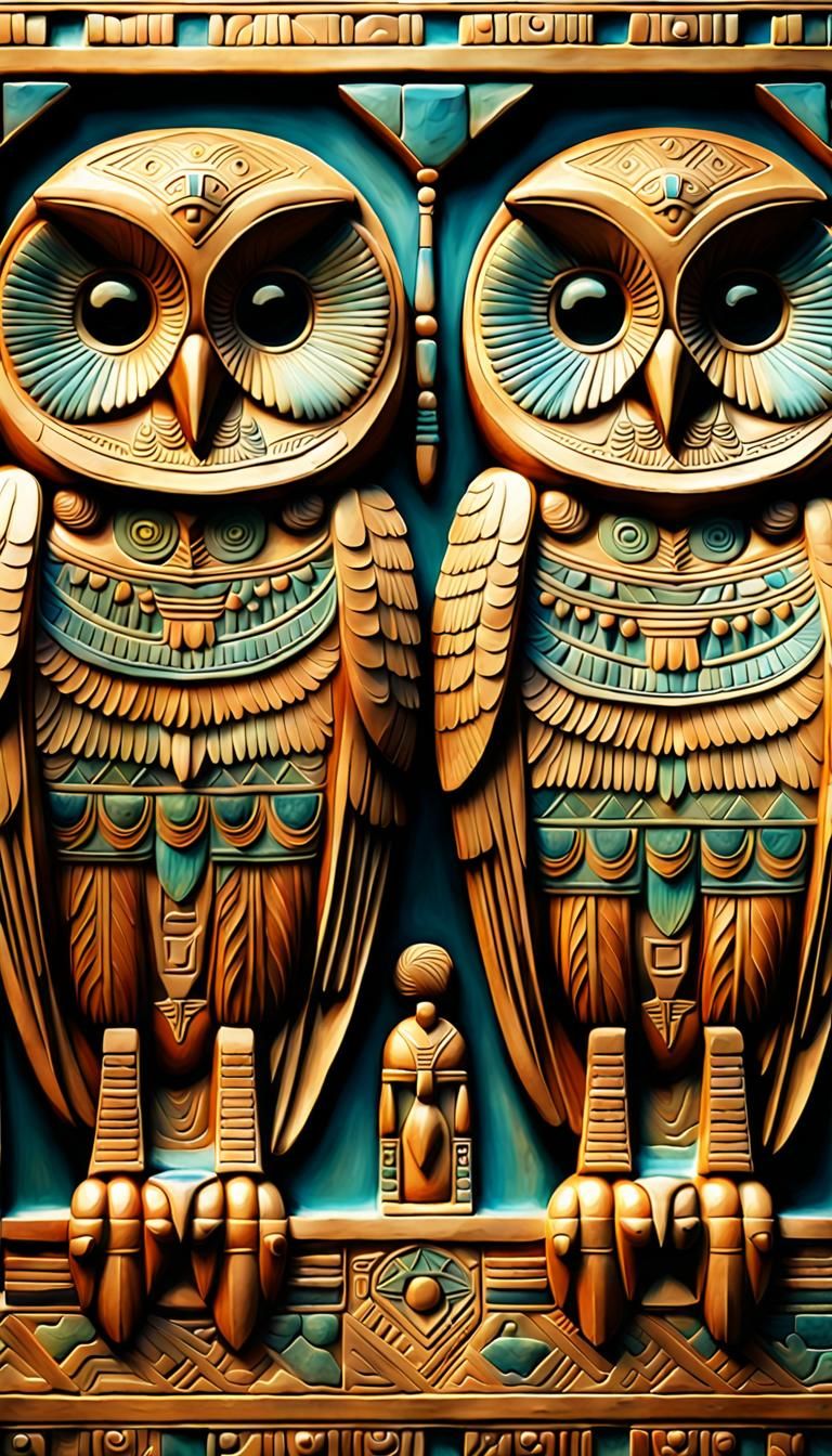 Ancient Egyptian Owls - AI Generated Artwork - NightCafe Creator