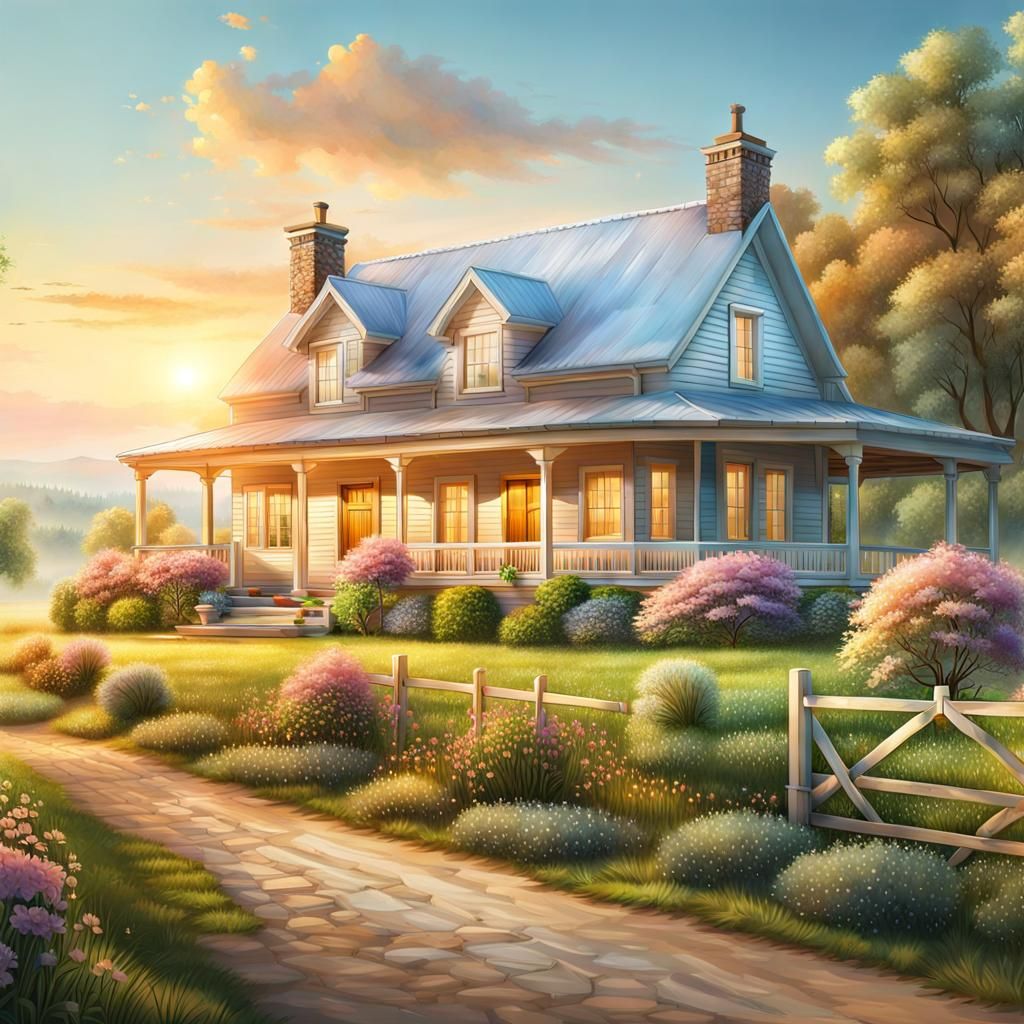 A country side home - AI Generated Artwork - NightCafe Creator