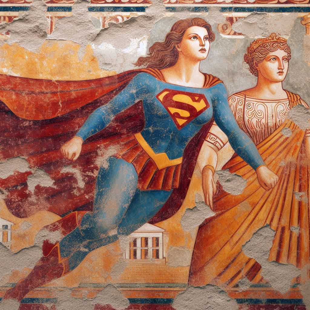 Supergirl frescoes recovered in Pompeii