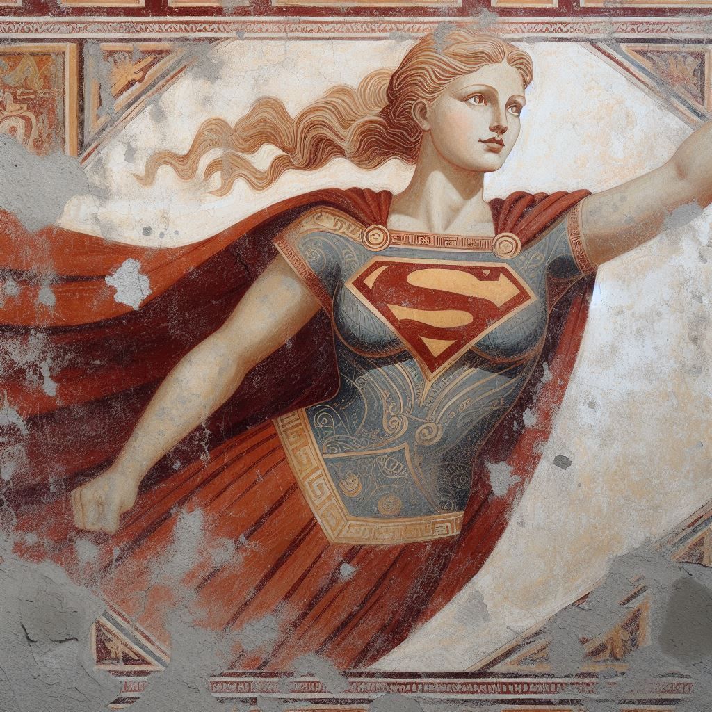 Supergirl frescoes recovered in Pompeii