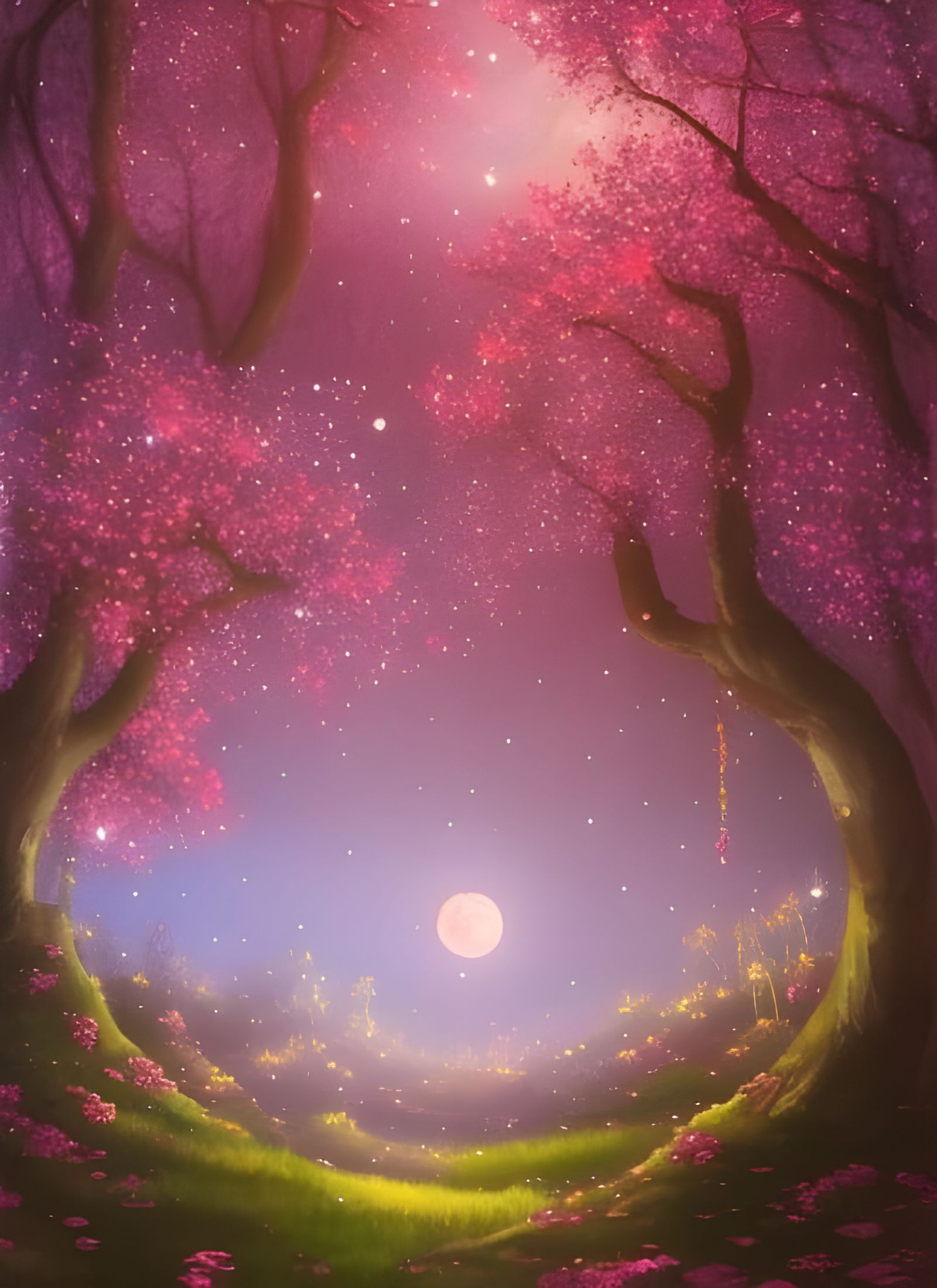 Cherry Blossoms at Night