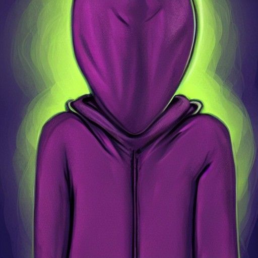 Hooded alien creature