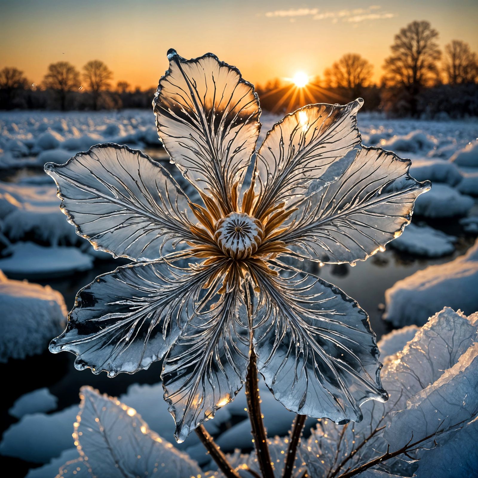 A delicate and intricate filigreed exotic and intriguing flo...