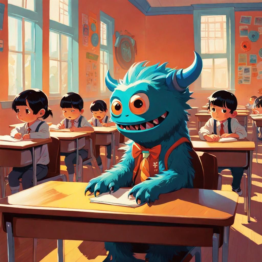 Monster's first day in school  by @Hintero
