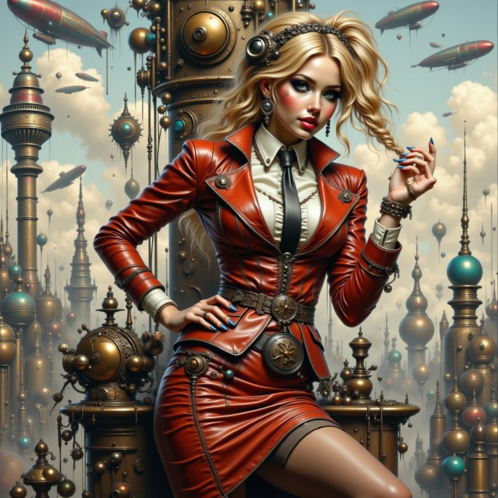 <lora:Victorian Steampunk:1.0> "A digital painting in the style of Eugène Delacroix, featuring soft and ethereal lighting.
The subject is a ...