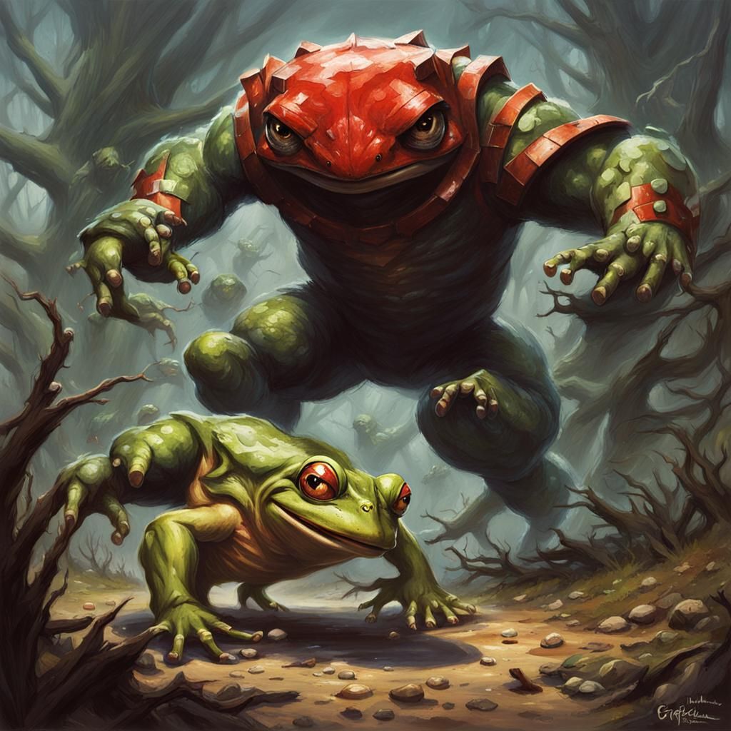 Mega Juggernaut fighting mega frog