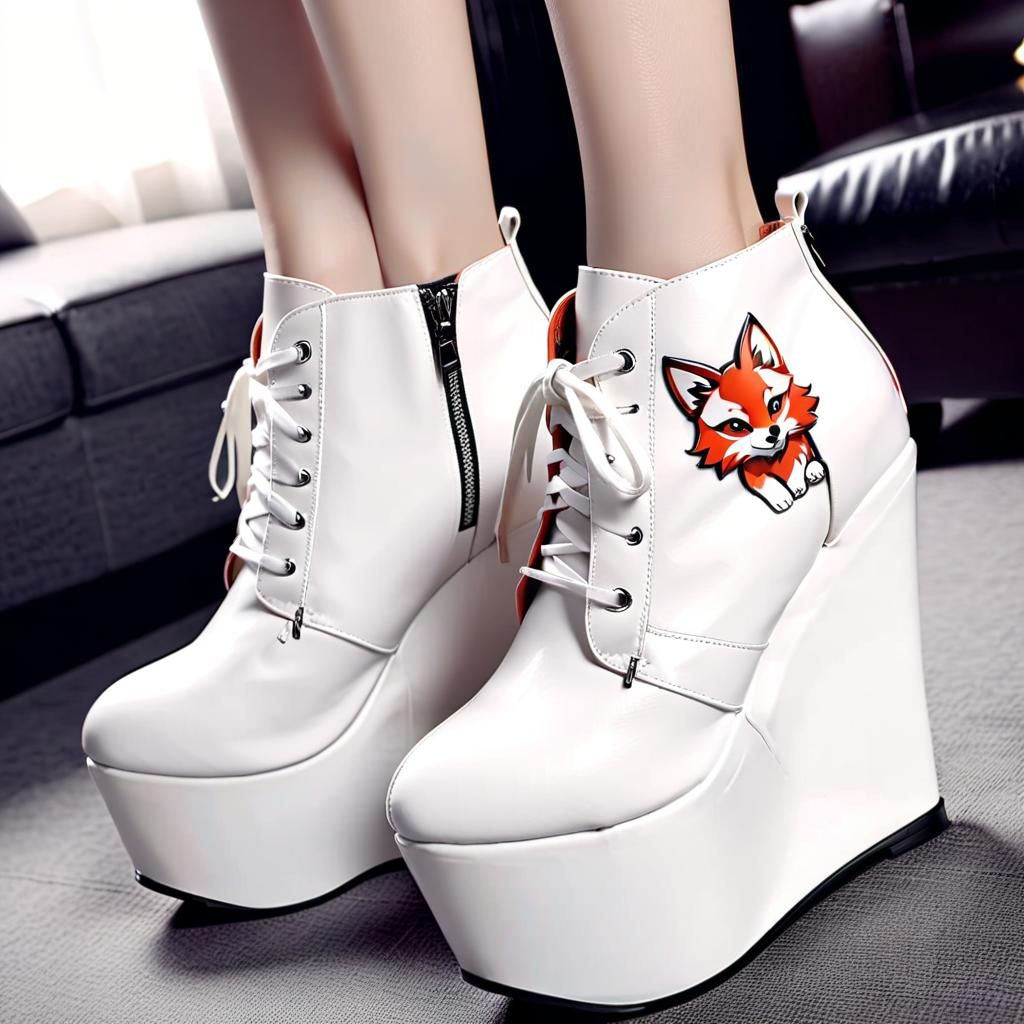 Fashion - Kitsune design ankle boots 