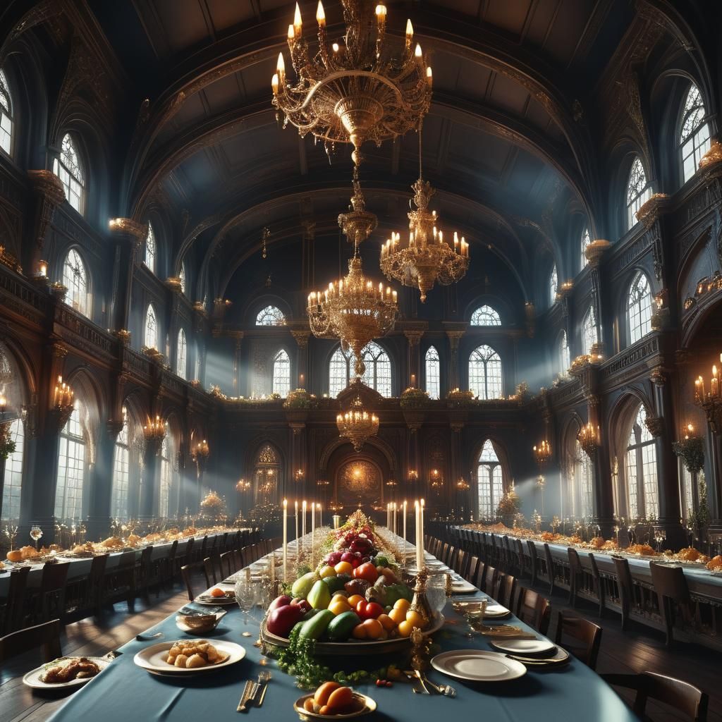 Opulent King's Table in Baroque Grand Hall