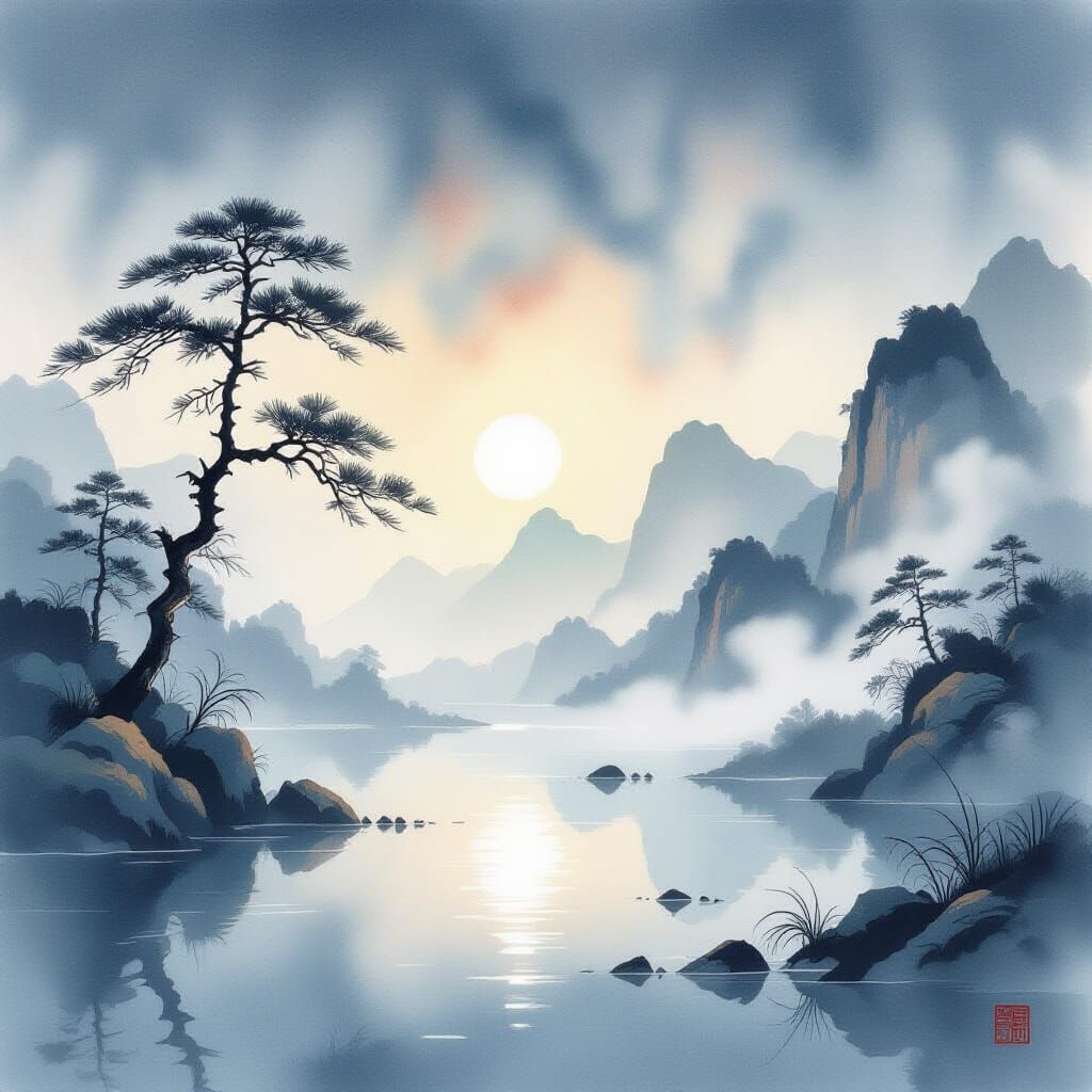 Ephemeral Existence in Ethereal Watercolor Style