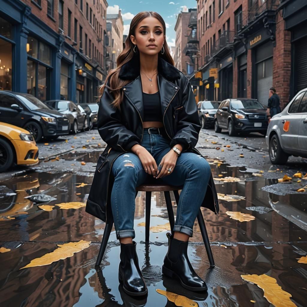 Ariana grande chills in rain