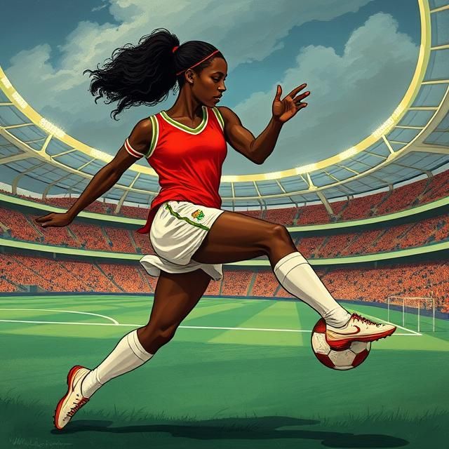BLACK FEMALE JAMAICAN SOCCER STAR PLAYING SOCCER FOR NOTTING...