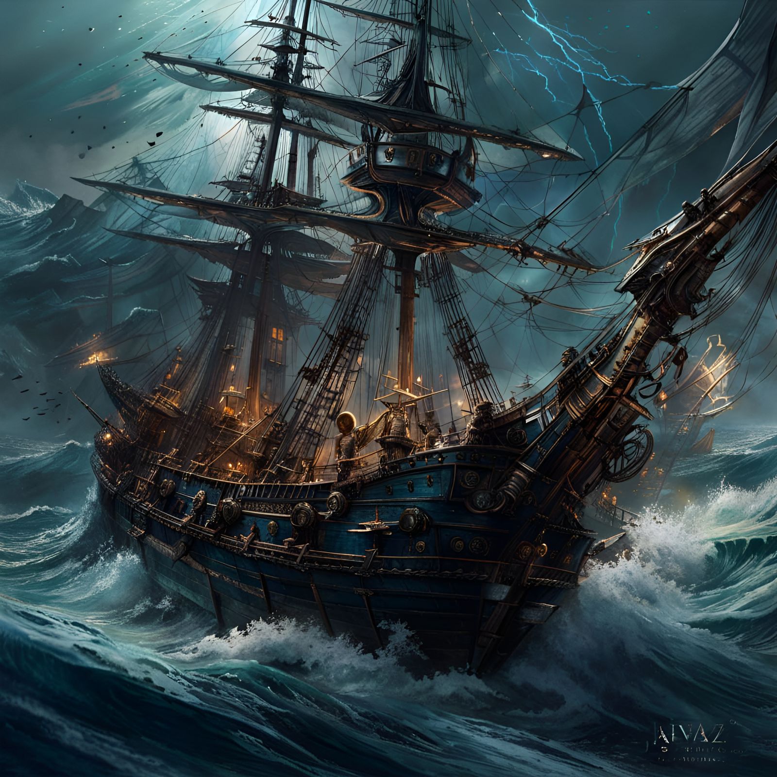 Ship in difficulty - AI Generated Artwork - NightCafe Creator