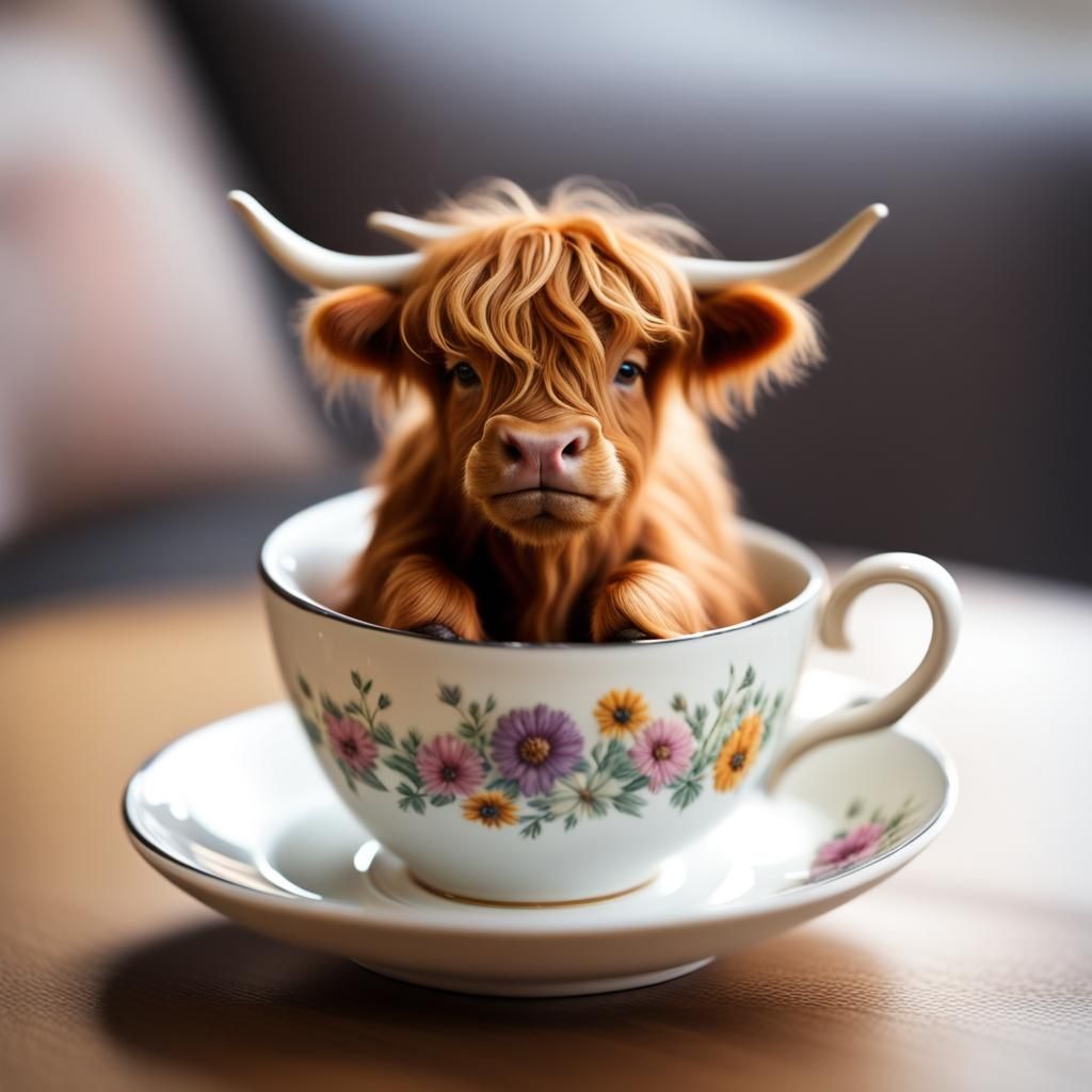 Teacup cow  by @Metuxa