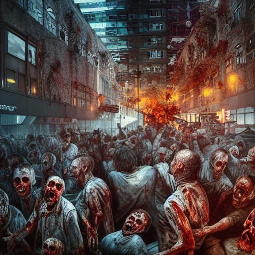 Zombie apocalypse, cinematic, hyper detailed, scenic, hyper ...