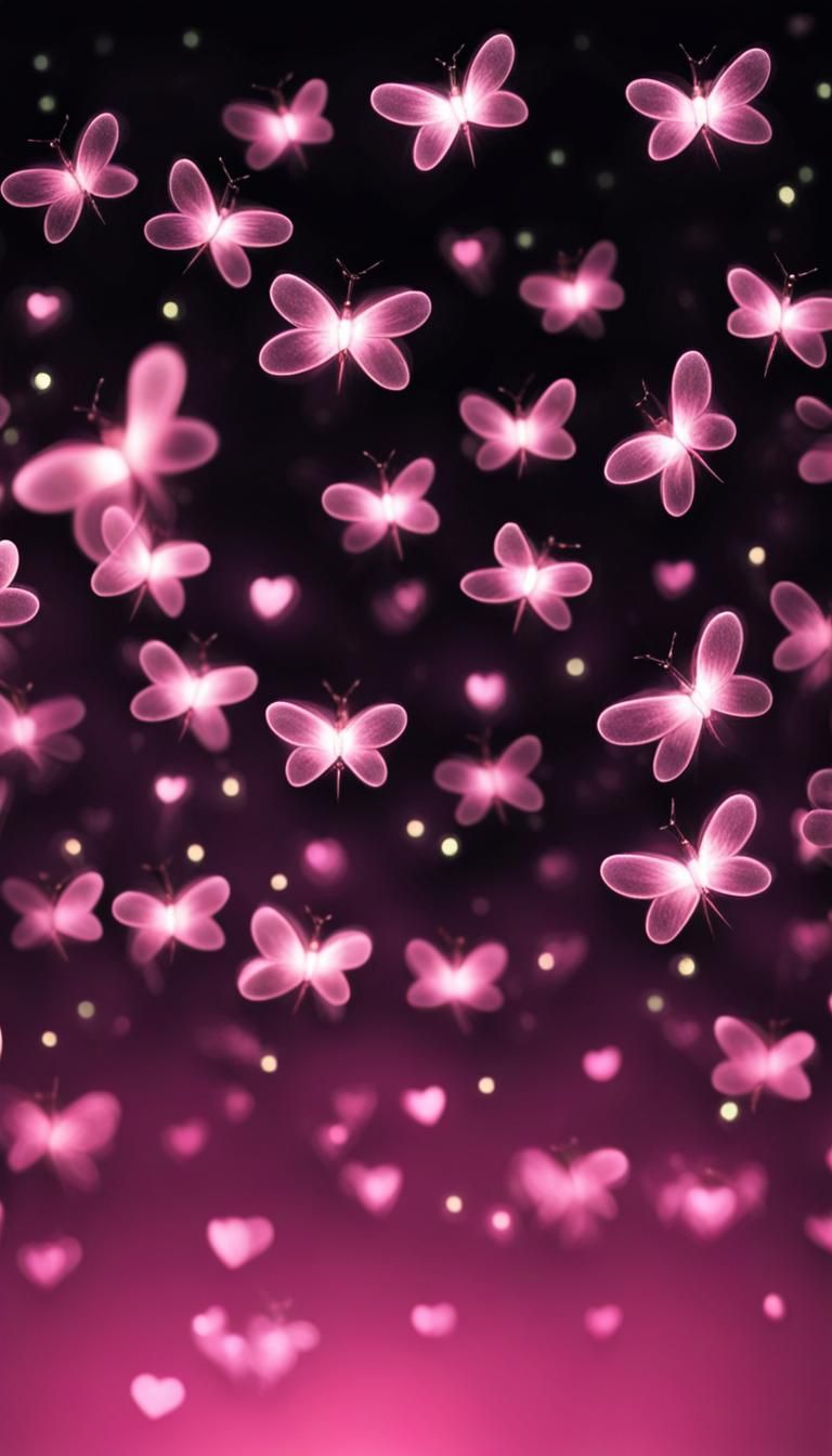 Pink Fireflies - AI Generated Artwork - NightCafe Creator