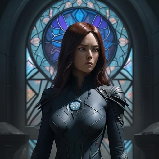Beautiful stained glass of agents of shield inhumans detaile...