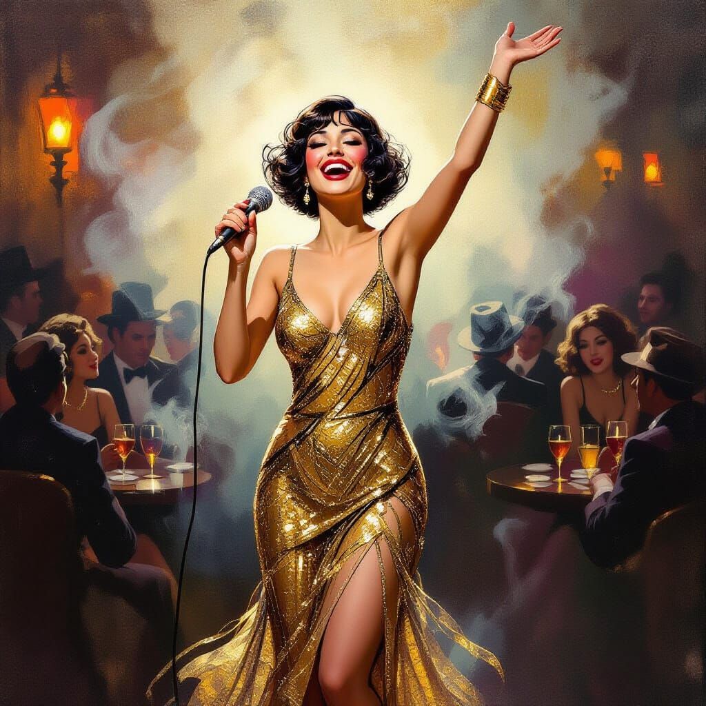 A 1920s speakeasy scene unfolds  by @Doug the Old