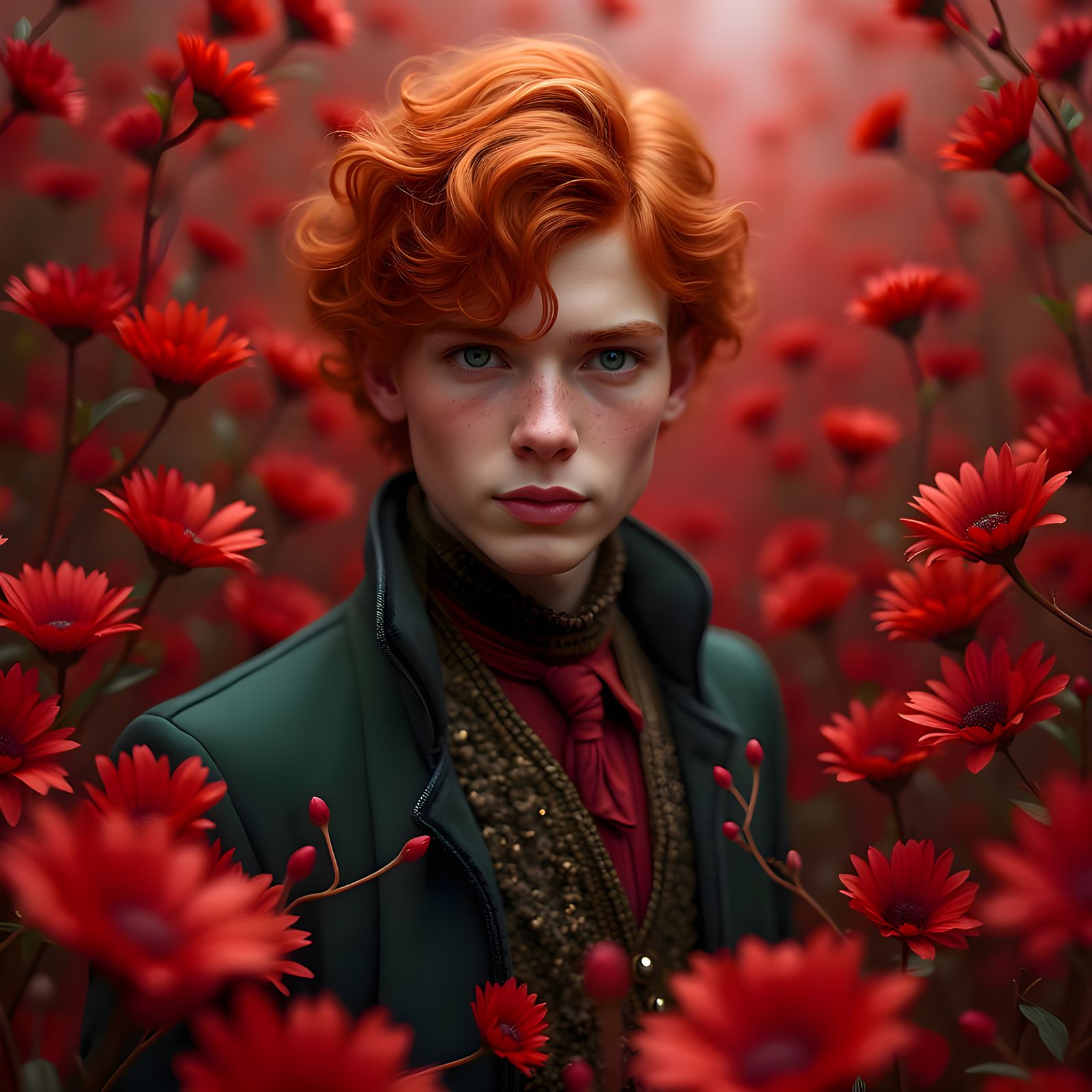 Young Sebastian in the rose garden!