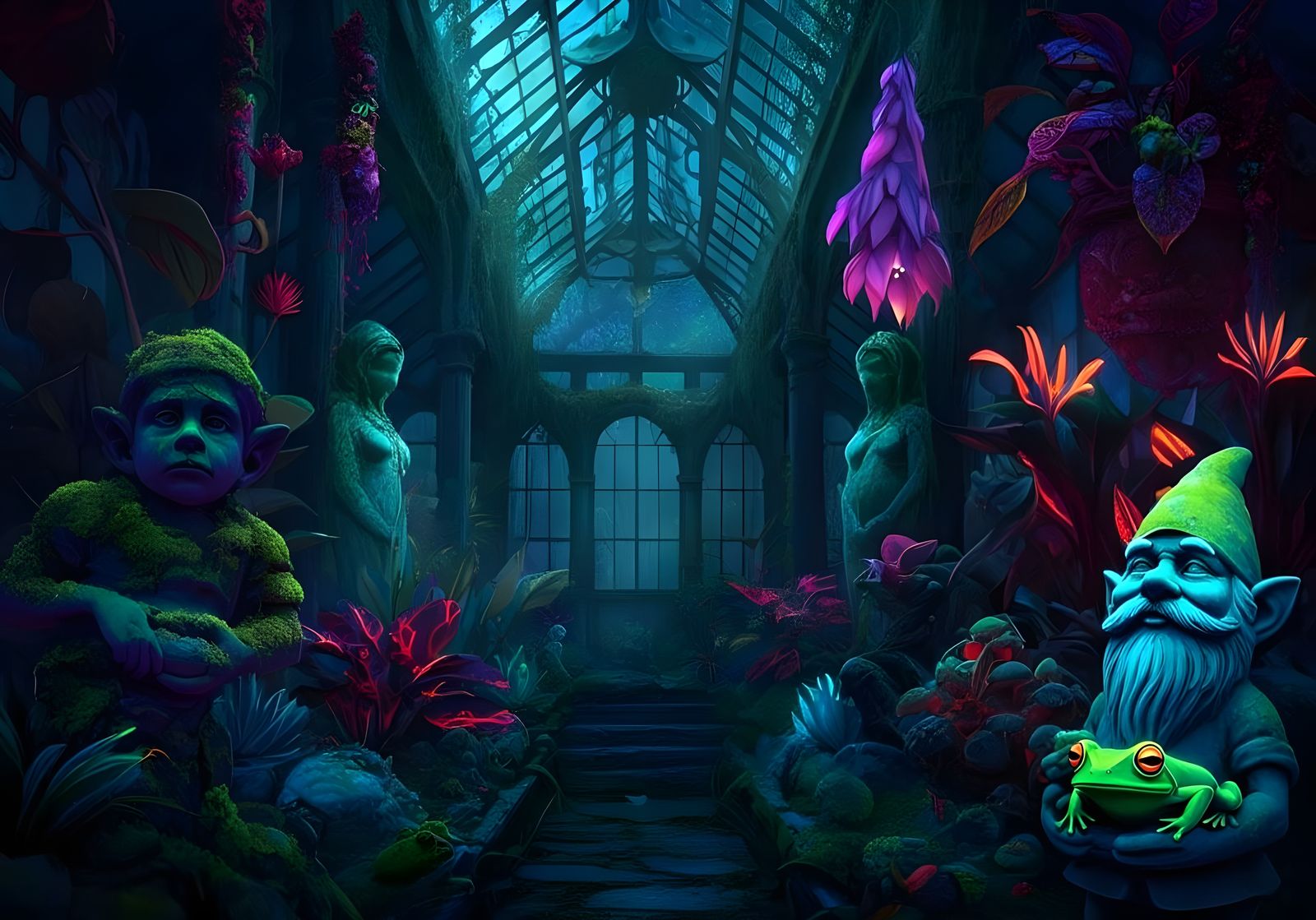 Forgotten Garden and Gnome Gardener   by @Gary Murakami