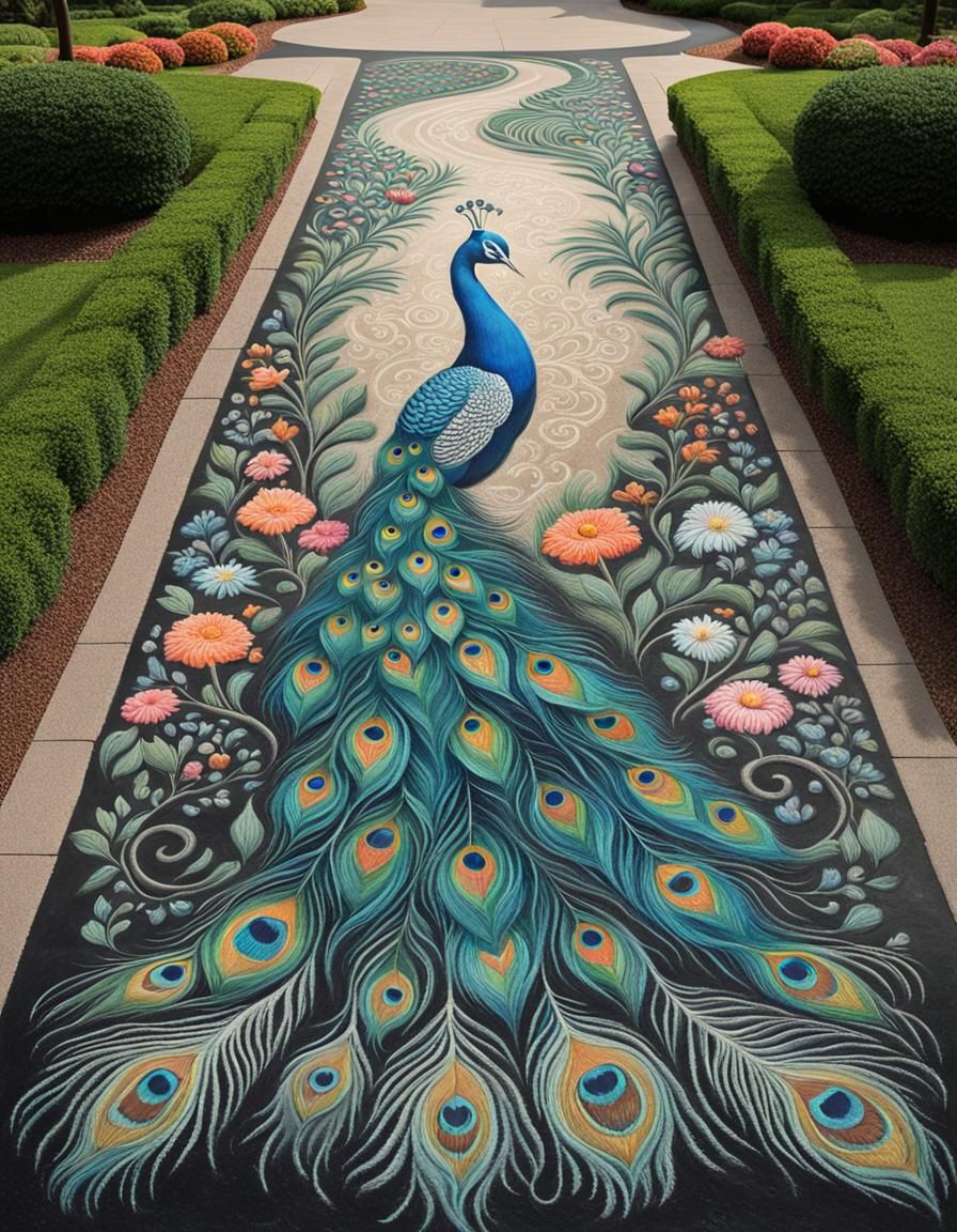Majestic Peacocks and Nature's Blossoms  by @Heralyn