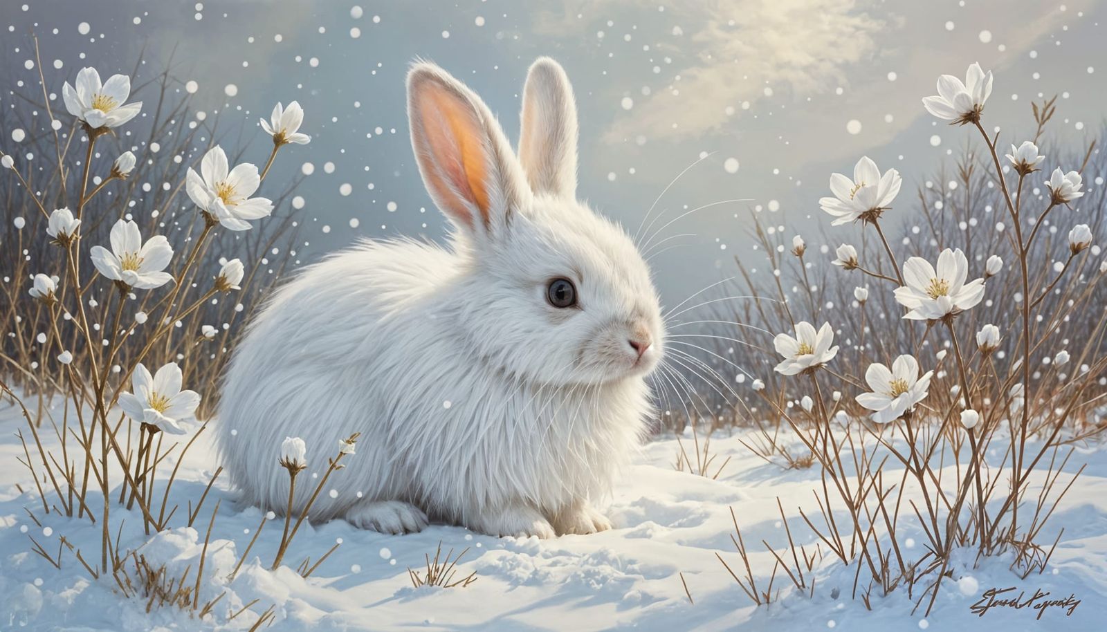 Whiskers in White  by @Hastings